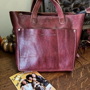 Portland Leather Goods Nutmeg Mini Crossbody Zip Tote Purse Bag